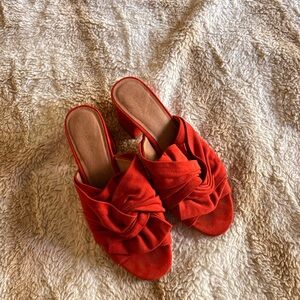 Elegant Orange Knotted Women's Mules